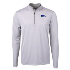 Seattle Seahawks Cutter & Buck Big & Tall Virtue Eco Pique Micro Stripe Tri-Blend Quarter-Zip Jacket - Gray for sale