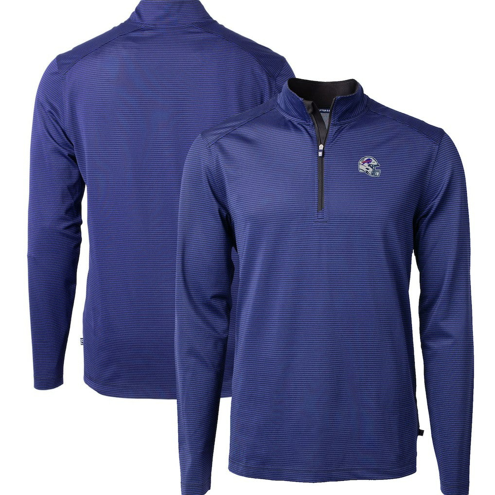 Buffalo Bills Cutter & Buck Big & Tall Virtue Eco Pique Micro Stripe Tri-Blend Quarter-Zip Jacket - Royal online