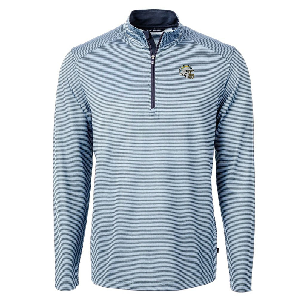 Los Angeles Chargers Cutter & Buck Big & Tall Virtue Eco Pique Micro Stripe Tri-Blend Quarter-Zip Jacket - Powder Blue online