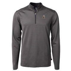 Cleveland Browns Cutter & Buck Big & Tall Virtue Eco Pique Micro Stripe Tri-Blend Quarter-Zip Jacket - Black on sale