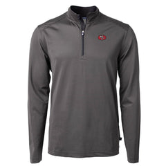 San Francisco 49ers Cutter & Buck Big & Tall Virtue Eco Pique Micro Stripe Tri-Blend Quarter-Zip Jacket - Black cheap