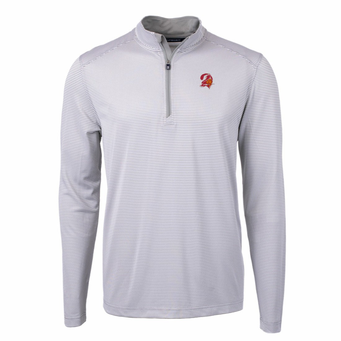 Tampa Bay Buccaneers Cutter & Buck Big & Tall Virtue Eco Pique Micro Stripe Tri-Blend Quarter-Zip Jacket - Gray sale