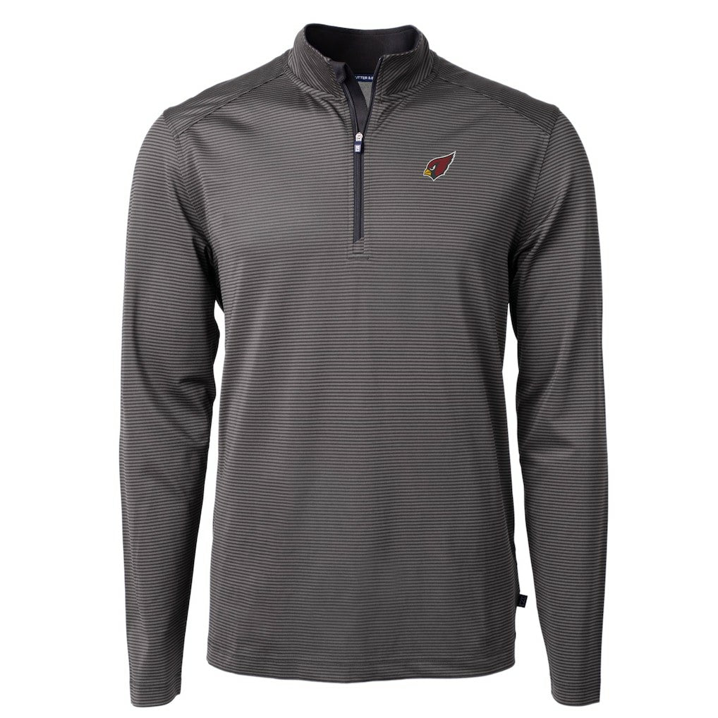 Arizona Cardinals Cutter & Buck Big & Tall Virtue Eco Pique Micro Stripe Tri-Blend Quarter-Zip Jacket - Black sale