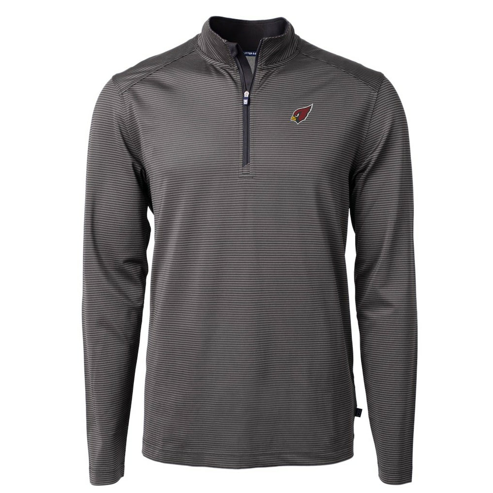 Arizona Cardinals Cutter & Buck Big & Tall Virtue Eco Pique Micro Stripe Tri-Blend Quarter-Zip Jacket - Black sale