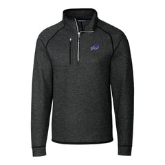 Buffalo Bills Cutter & Buck Big & Tall Mainsail Sweater-Knit Half-Zip Jacket - Heather Charcoal sale