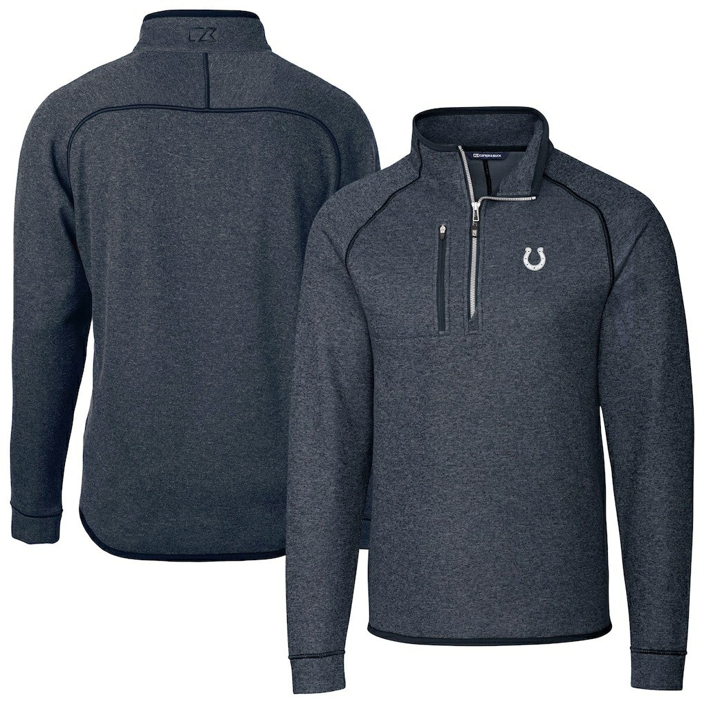 Indianapolis Colts Cutter & Buck Big & Tall Mainsail Sweater-Knit Half-Zip Jacket - Heather Navy cheap