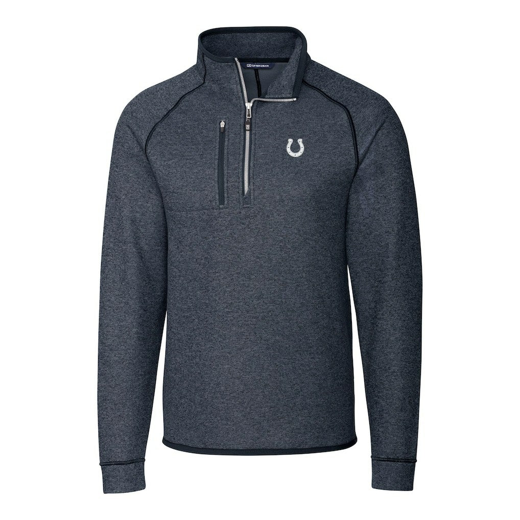 Indianapolis Colts Cutter & Buck Big & Tall Mainsail Sweater-Knit Half-Zip Jacket - Heather Navy cheap