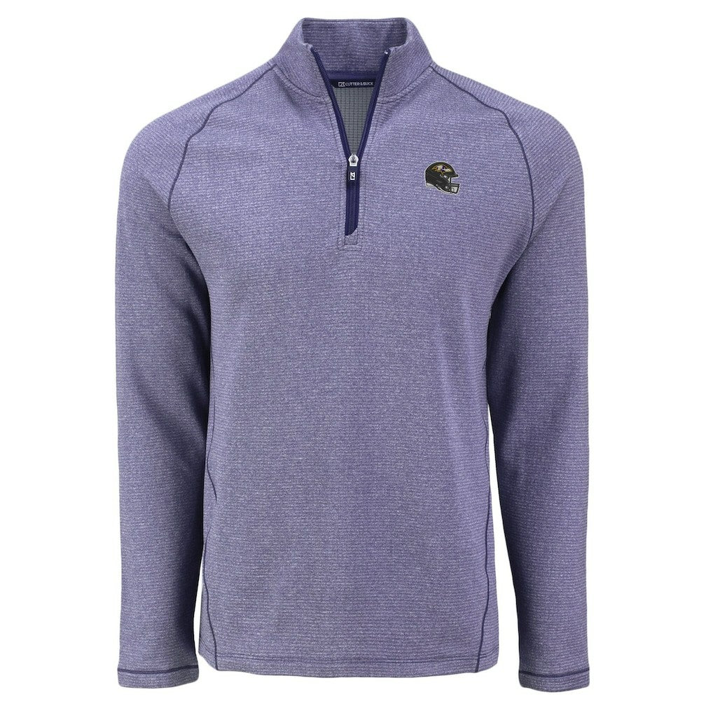Baltimore Ravens Cutter & Buck Peshastin Eco Fleece Tri-Blend Raglan Recycled Quarter-Zip Jacket - Heather Purple discount