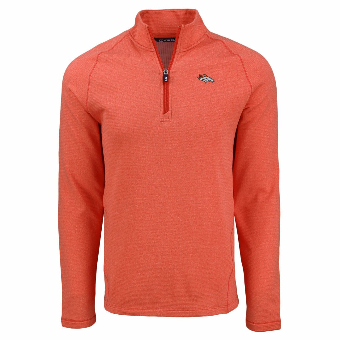 Denver Broncos Cutter & Buck Peshastin Eco Fleece Tri-Blend Raglan Recycled Quarter-Zip Jacket - Heather Orange discount
