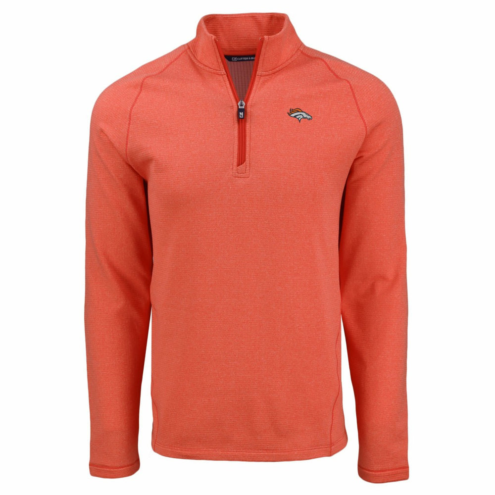 Denver Broncos Cutter & Buck Peshastin Eco Fleece Tri-Blend Raglan Recycled Quarter-Zip Jacket - Heather Orange discount