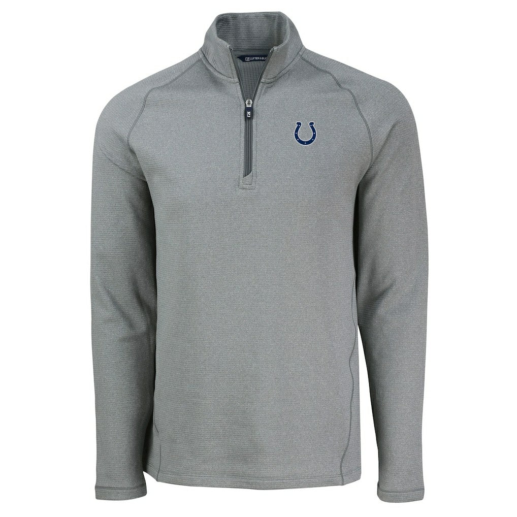 Indianapolis Colts Cutter & Buck Peshastin Eco Fleece Tri-Blend Raglan Recycled Quarter-Zip Jacket - Heather Gray cheap