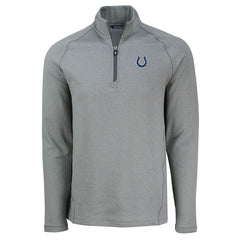 Indianapolis Colts Cutter & Buck Peshastin Eco Fleece Tri-Blend Raglan Recycled Quarter-Zip Jacket - Heather Gray cheap