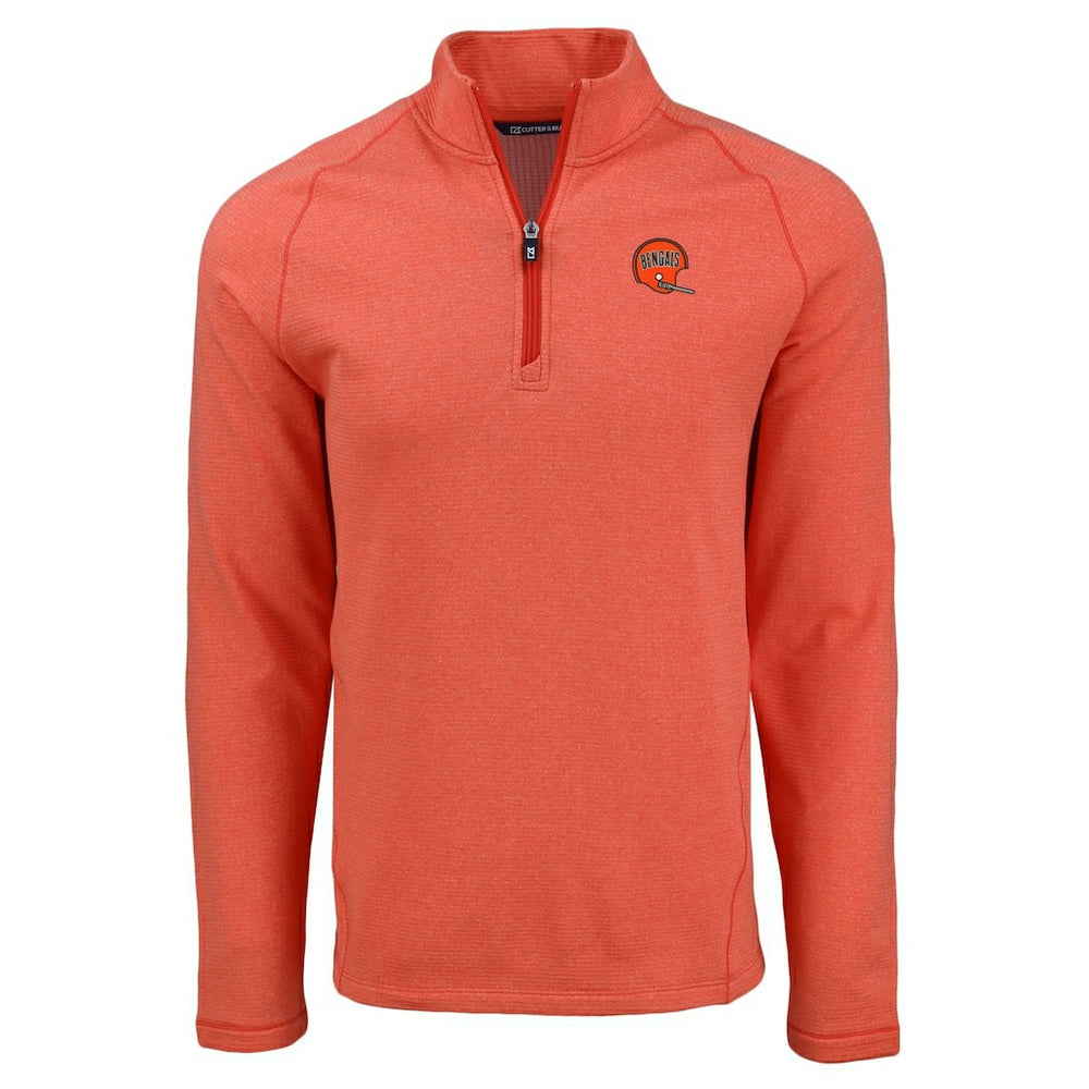 Cincinnati Bengals Cutter & Buck Peshastin Eco Fleece Tri-Blend Raglan Recycled Quarter-Zip Jacket - Heather Orange discount