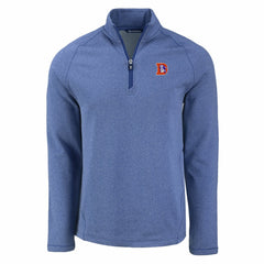 Denver Broncos Cutter & Buck Peshastin Eco Fleece Tri-Blend Raglan Recycled Quarter-Zip Jacket - Heather Royal cheap