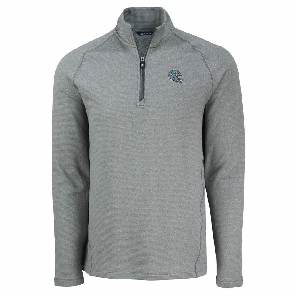 Detroit Lions Cutter & Buck Peshastin Eco Fleece Tri-Blend Raglan Recycled Quarter-Zip Jacket - Heather Gray for sale