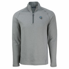 Detroit Lions Cutter & Buck Peshastin Eco Fleece Tri-Blend Raglan Recycled Quarter-Zip Jacket - Heather Gray for sale