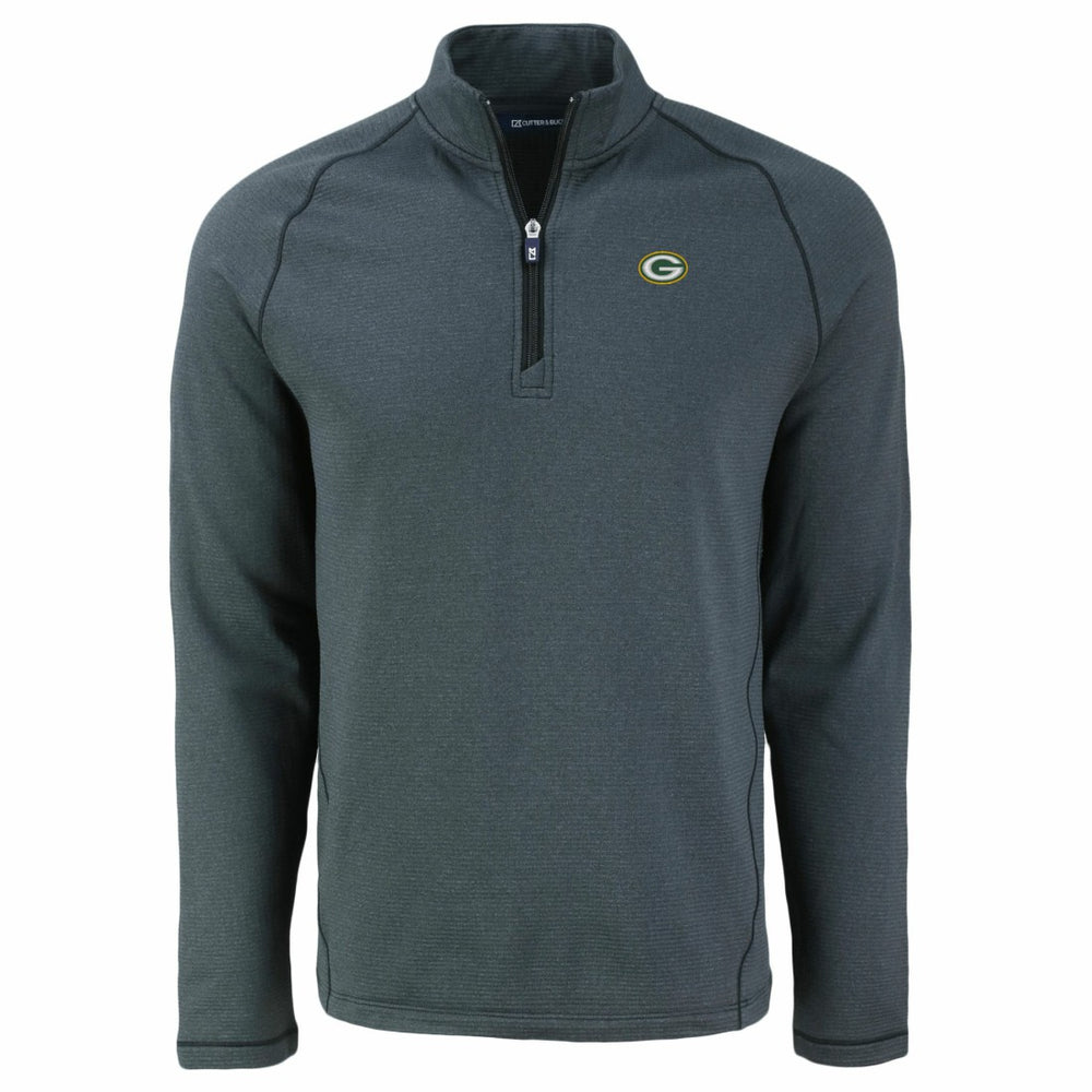 Green Bay Packers Cutter & Buck Peshastin Eco Fleece Tri-Blend Raglan Recycled Quarter-Zip Jacket - Heather Black outlet
