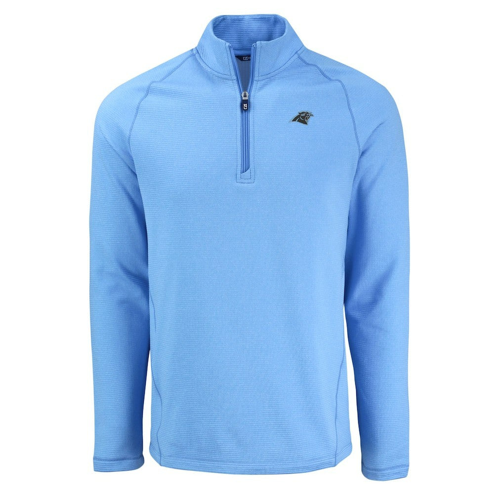 Carolina Panthers Cutter & Buck Peshastin Eco Fleece Tri-Blend Raglan Recycled Quarter-Zip Jacket - Heather Blue discount