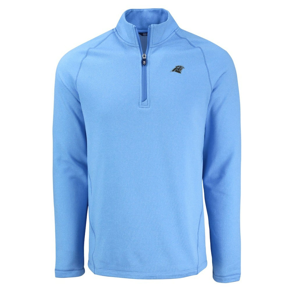 Carolina Panthers Cutter & Buck Peshastin Eco Fleece Tri-Blend Raglan Recycled Quarter-Zip Jacket - Heather Blue discount