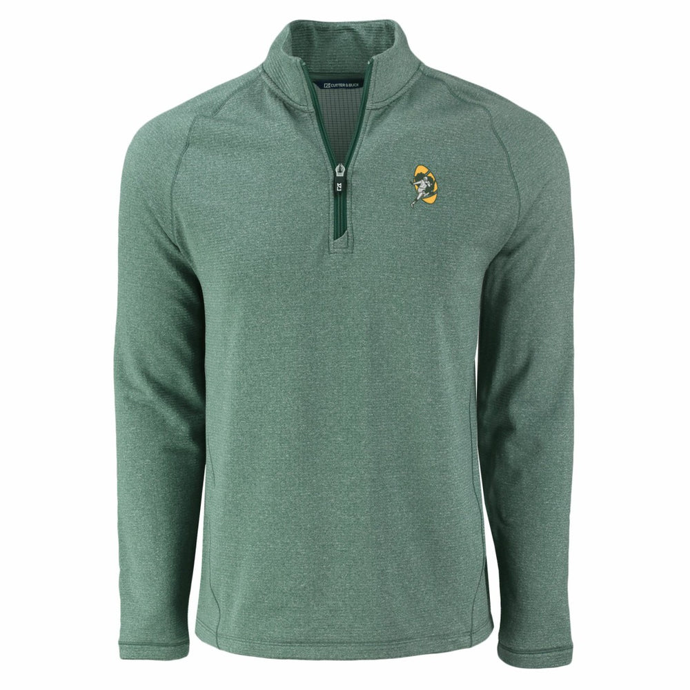 Green Bay Packers Cutter & Buck Peshastin Eco Fleece Tri-Blend Raglan Recycled Quarter-Zip Jacket - Heather Green discount