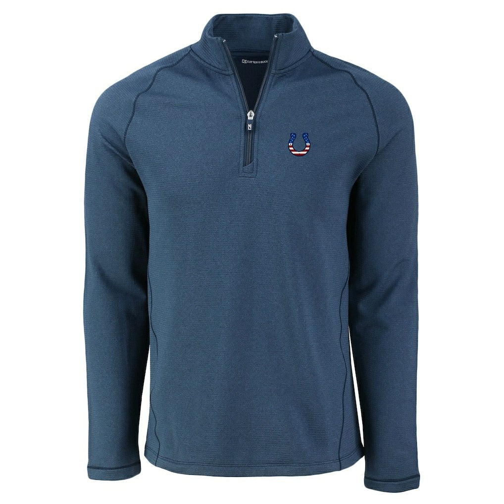 Indianapolis Colts Cutter & Buck Peshastin Eco Fleece Tri-Blend Raglan Recycled Quarter-Zip Jacket - Heather Navy discount