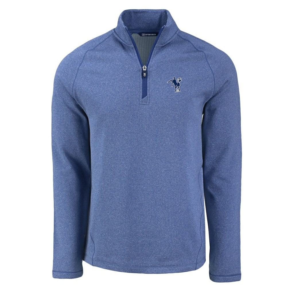 Indianapolis Colts Cutter & Buck Peshastin Eco Fleece Tri-Blend Raglan Recycled Quarter-Zip Jacket - Heather Royal online