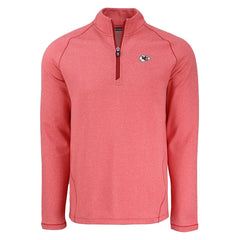 Kansas City Chiefs Cutter & Buck Peshastin Eco Fleece Tri-Blend Raglan Recycled Quarter-Zip Jacket - Heather Red outlet
