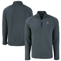 Minnesota Vikings Cutter & Buck Peshastin Eco Fleece Tri-Blend Raglan Recycled Quarter-Zip Jacket - Heather Black online
