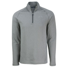 Los Angeles Chargers Cutter & Buck Peshastin Eco Fleece Tri-Blend Raglan Recycled Quarter-Zip Jacket - Heather Gray online