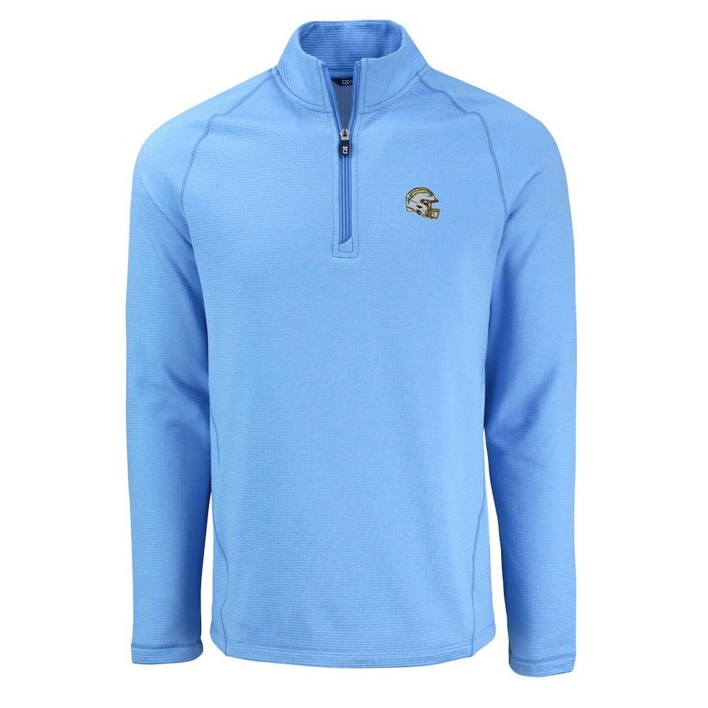 Los Angeles Chargers Cutter & Buck Peshastin Eco Fleece Tri-Blend Raglan Recycled Quarter-Zip Jacket - Heather Powder Blue cheap