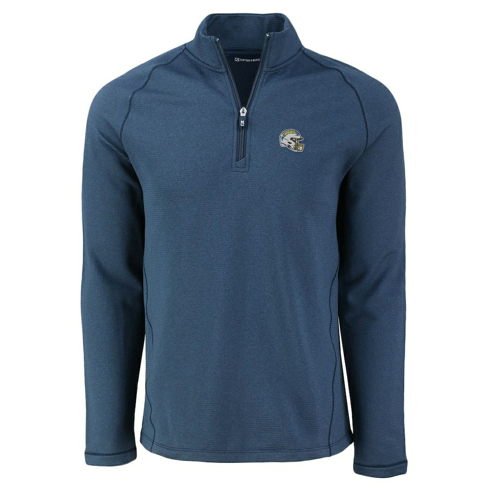Los Angeles Chargers Cutter & Buck Peshastin Eco Fleece Tri-Blend Raglan Recycled Quarter-Zip Jacket - Heather Navy cheap