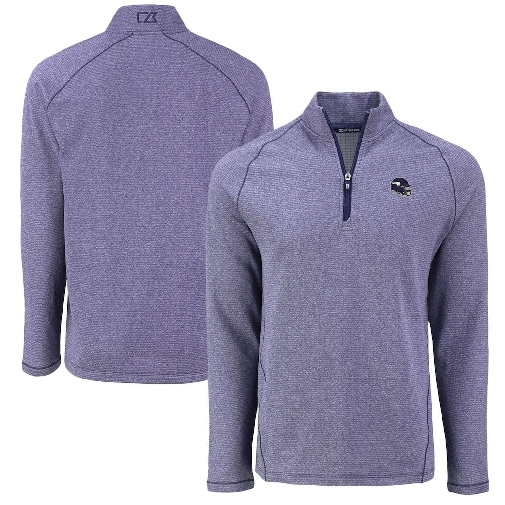 Minnesota Vikings Cutter & Buck Peshastin Eco Fleece Tri-Blend Raglan Recycled Quarter-Zip Jacket - Heather Purple sale