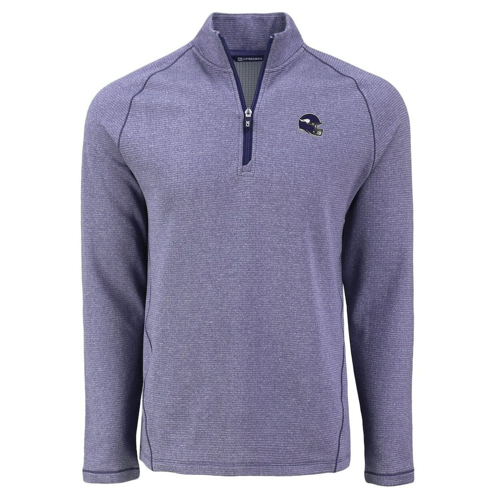 Minnesota Vikings Cutter & Buck Peshastin Eco Fleece Tri-Blend Raglan Recycled Quarter-Zip Jacket - Heather Purple sale