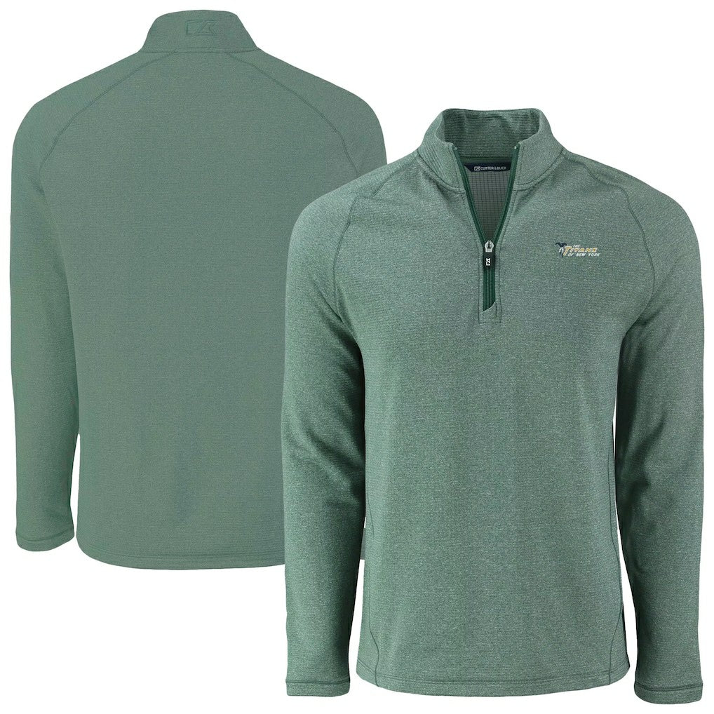 New York Jets Cutter & Buck Peshastin Eco Fleece Recycled Half-Zip Top - Heather Green online