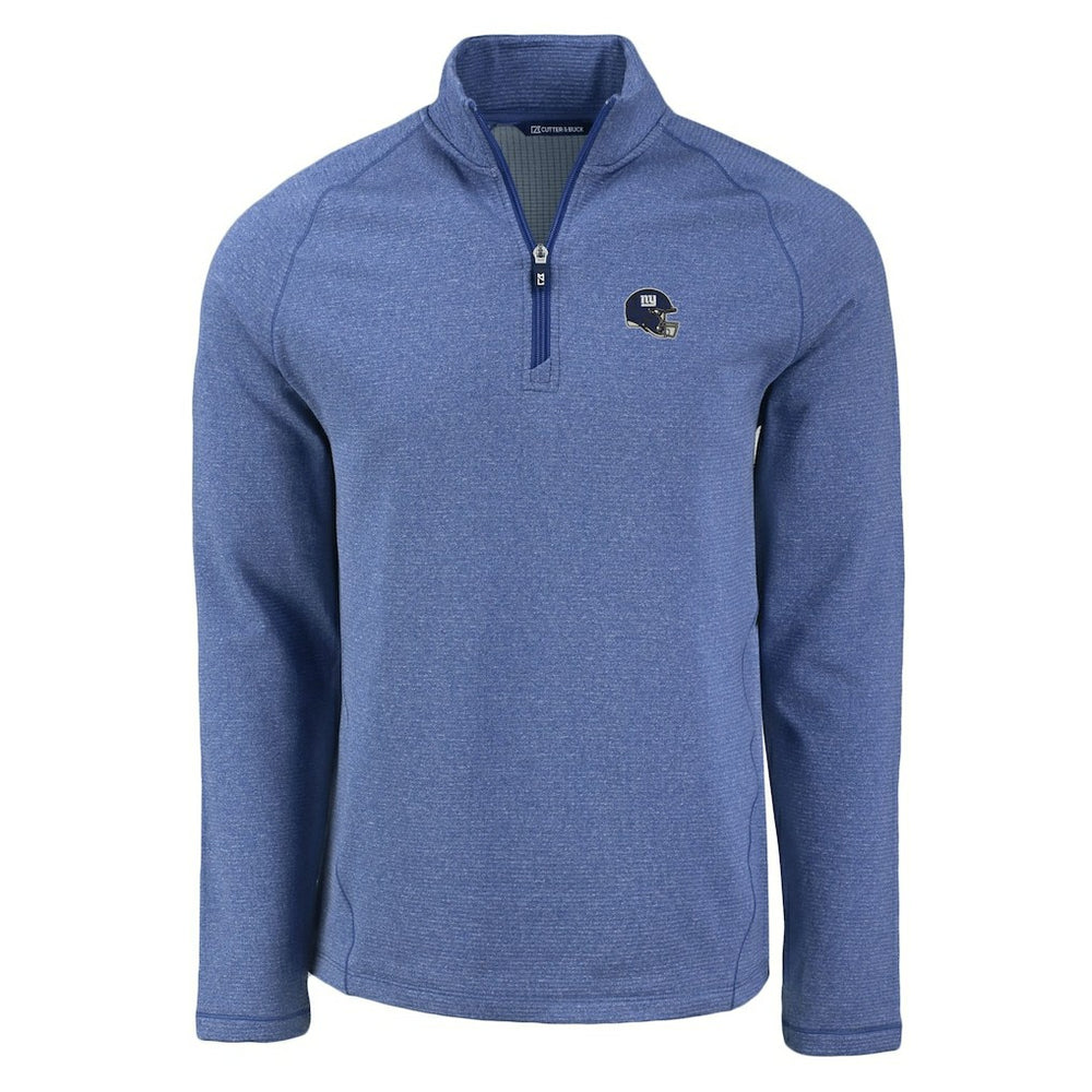 New York Giants Cutter & Buck Peshastin Eco Fleece Tri-Blend Raglan Recycled Quarter-Zip Jacket - Heather Royal sale