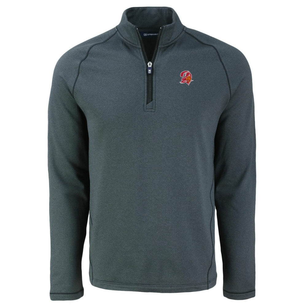 Tampa Bay Buccaneers Cutter & Buck Peshastin Eco Fleece Tri-Blend Raglan Recycled Quarter-Zip Jacket - Heather Black cheap