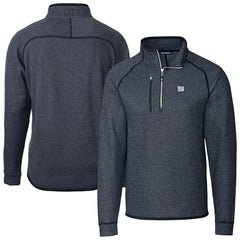 New York Giants Cutter & Buck Big & Tall Mainsail Sweater-Knit Raglan Half-Zip Jacket - Heather Navy cheap