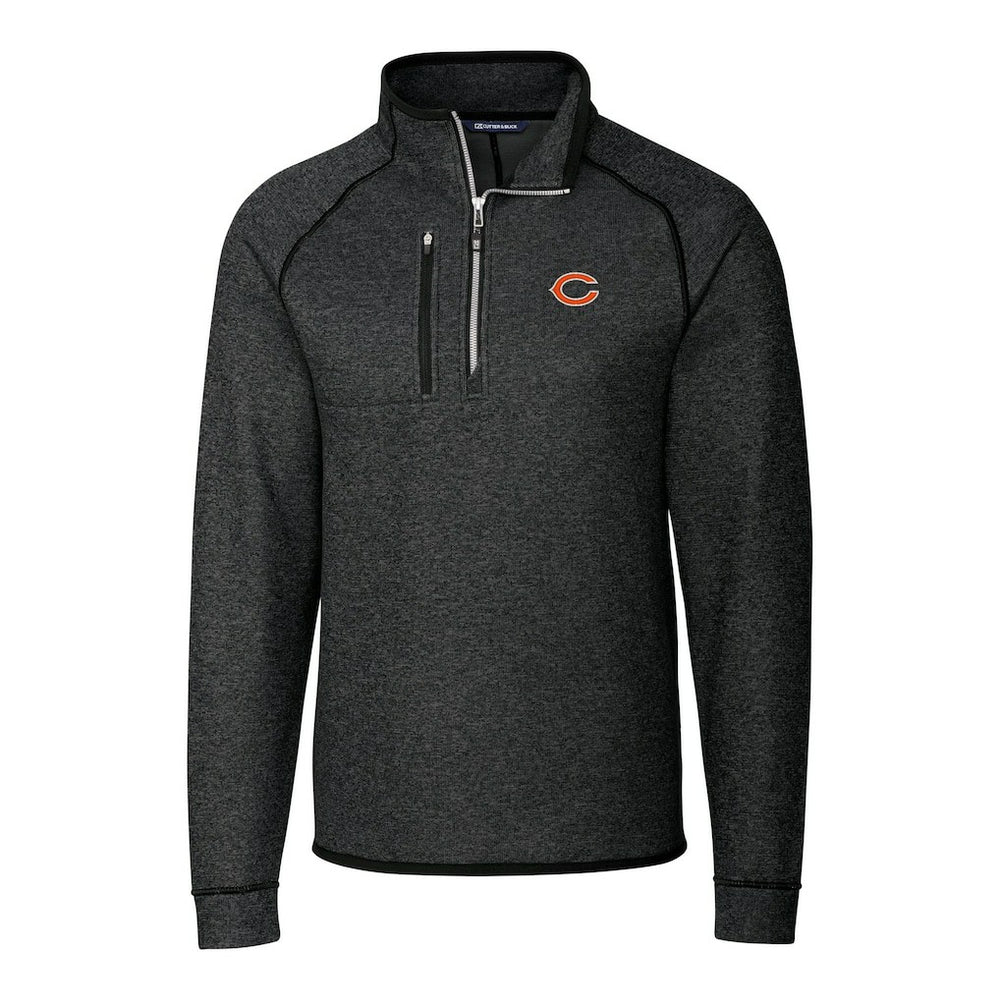 Chicago Bears Cutter & Buck Big & Tall Mainsail Sweater-Knit Raglan Half-Zip Jacket - Heather Charcoal discount
