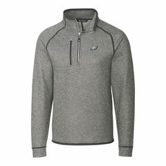 Philadelphia Eagles Cutter & Buck Big & Tall Mainsail Sweater-Knit Raglan Half-Zip Jacket - Heather Gray outlet