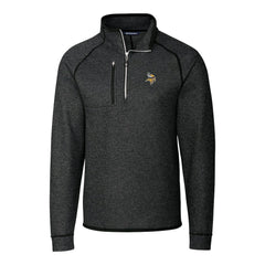 Minnesota Vikings Cutter & Buck Big & Tall Mainsail Sweater-Knit Raglan Half-Zip Jacket - Heather Charcoal online
