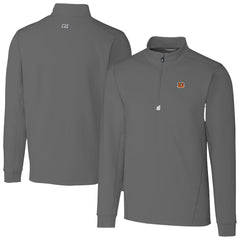 Cincinnati Bengals Cutter & Buck Big & Tall Traverse Stretch Quarter-Zip Top - Gray cheap