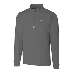 Cincinnati Bengals Cutter & Buck Big & Tall Traverse Stretch Quarter-Zip Top - Gray cheap