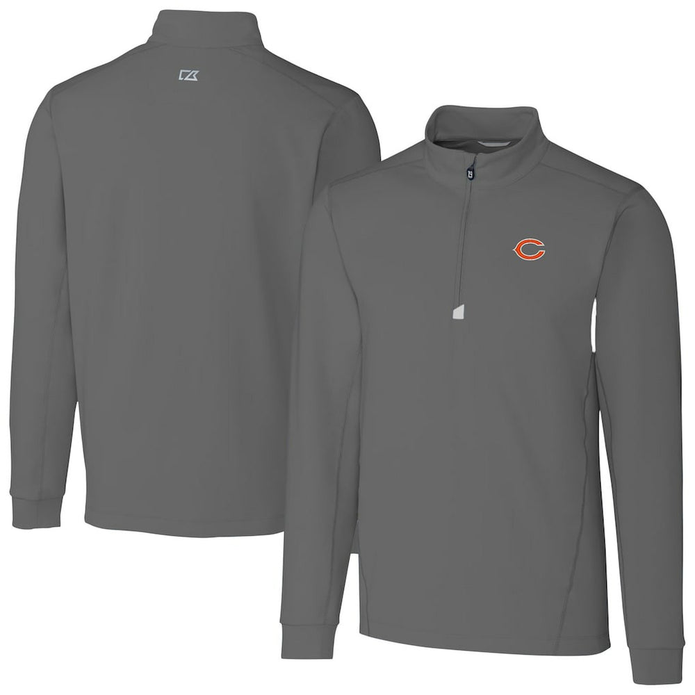 Chicago Bears Cutter & Buck Big & Tall Traverse Stretch Quarter-Zip Top - Gray sale