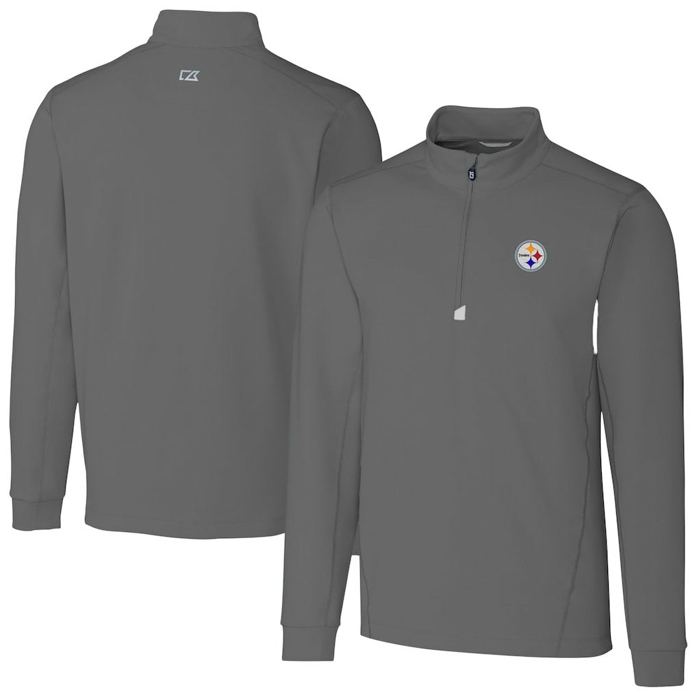 Pittsburgh Steelers Cutter & Buck Big & Tall Traverse Stretch Quarter-Zip Top - Gray online