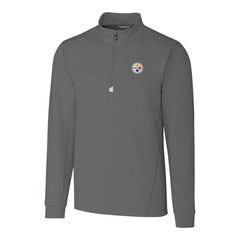 Pittsburgh Steelers Cutter & Buck Big & Tall Traverse Stretch Quarter-Zip Top - Gray online