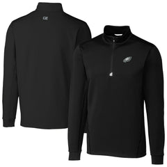 Philadelphia Eagles Cutter & Buck Big & Tall Traverse Stretch Quarter-Zip Top - Black on sale