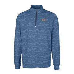 Chicago Bears Cutter & Buck Big & Tall Traverse Eco Camo Tri-Blend DryTec Quarter-Zip Jacket - Navy for sale