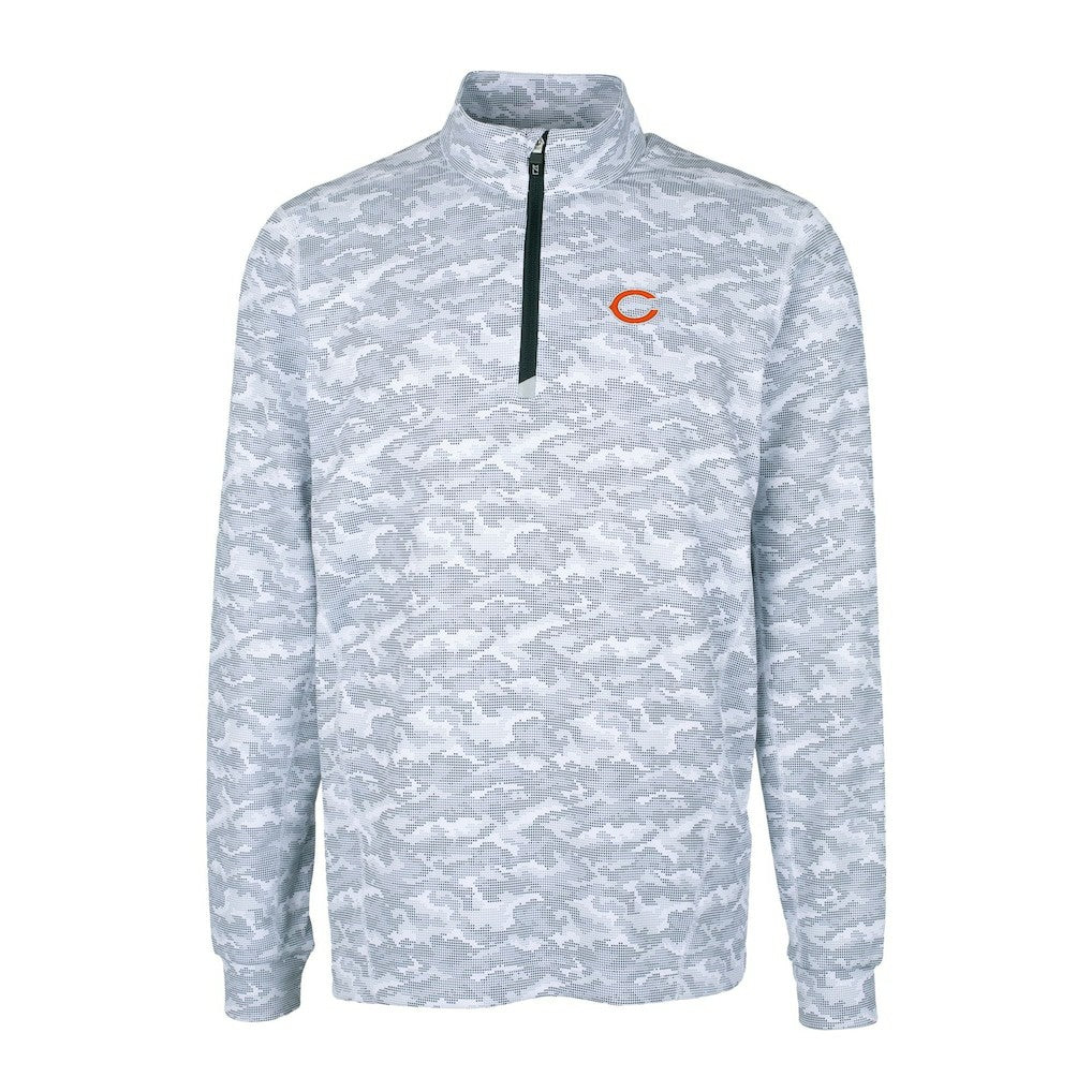 Chicago Bears Cutter & Buck Big & Tall Traverse Eco Camo Tri-Blend DryTec Quarter-Zip Jacket - Charcoal outlet