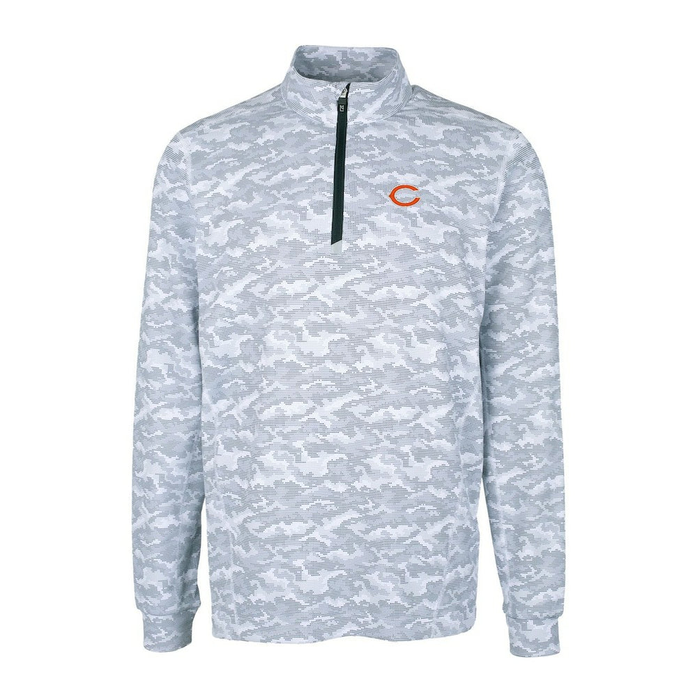 Chicago Bears Cutter & Buck Big & Tall Traverse Eco Camo Tri-Blend DryTec Quarter-Zip Jacket - Charcoal outlet