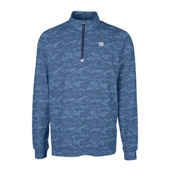 New York Giants Cutter & Buck Big & Tall Traverse Stretch Eco Camo Print DryTec Quarter-Zip Top - Navy sale